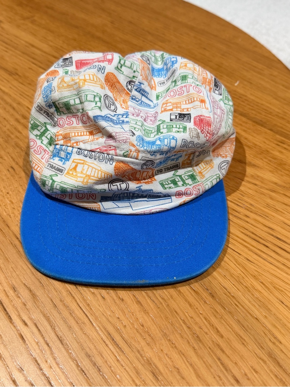 Boston T Kids Blue Brim Multicolor Printed Cap